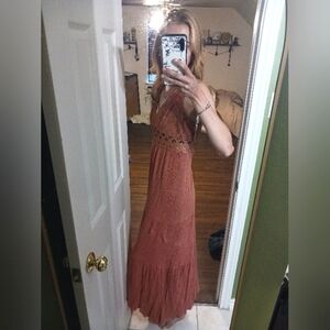 Lace summer maxi strappy maxi dress